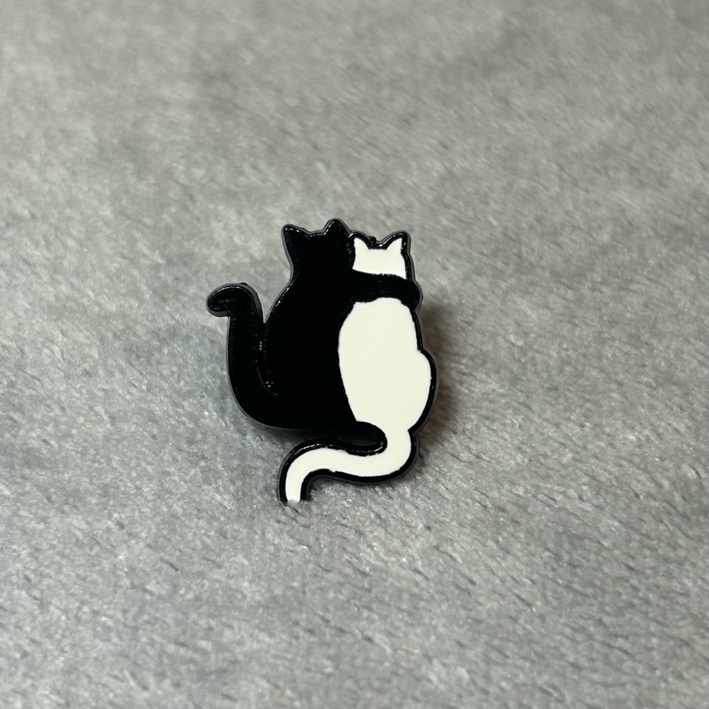 Black and White Cat Enamel Pin